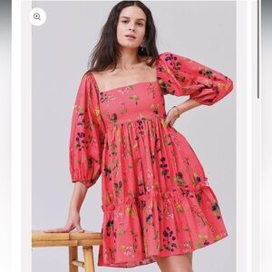 New with tags size XS Cara Cara sip sip botanical Floral Puff Sleeve Dress